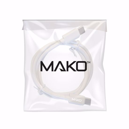 Picture of Mako Mako USB-C to USB-C 100W USB 2.0 1M Cable in White in Bulk