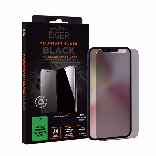 Picture of Eiger Eiger Mountain Black Privacy Screen Protector GRS for Apple iPhone 16e/14/13